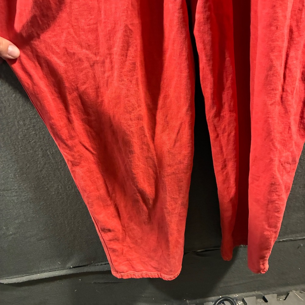 Sonoma women denim Overalls large Red Stretch Cotton Lyocell relaxed boho artsy - Picture 7 of 9